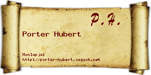 Porter Hubert névjegykártya